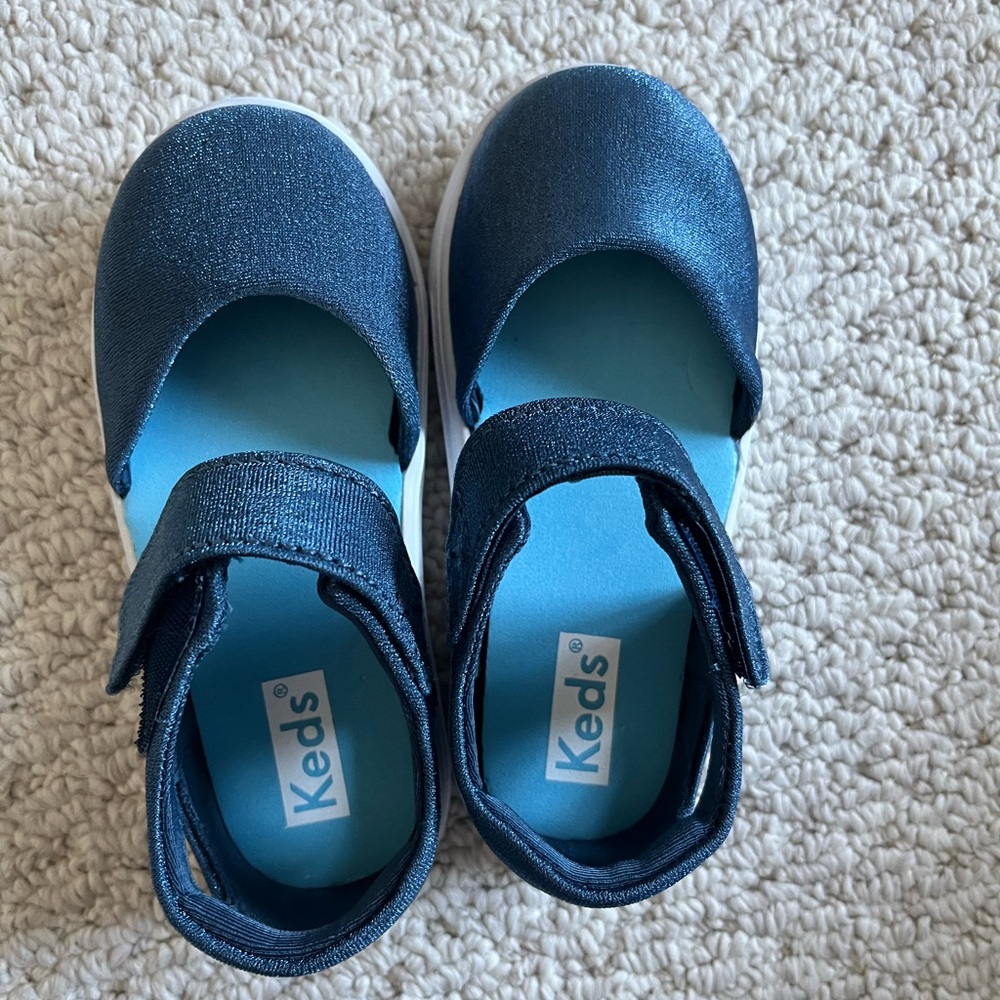 Toddler Keds Blue Canvas Sneakers/ sandals  with Velcro Strap size 7.5